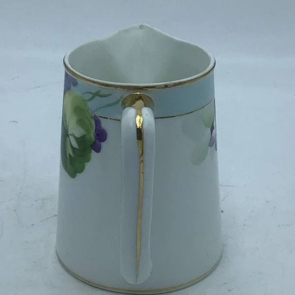 Antique Hand Painted Nippon Violets Creamer Pitcher - Picture 3 of 8